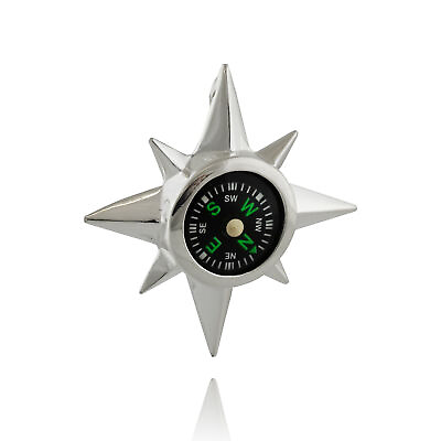 #ad North Star Real Working Compass Pendant 925 Sterling Silver Adventure Travel $46.00