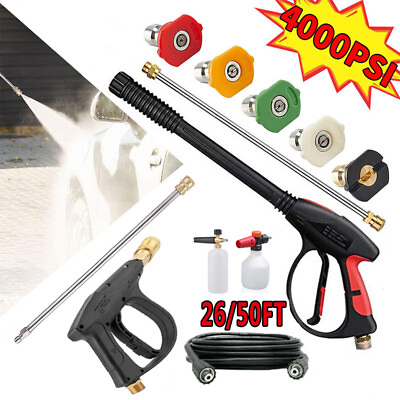 #ad 4000 PSI High Pressure Power Washer Gun Spray Wand Lance Nozzle Hose Kit M22 $6.99