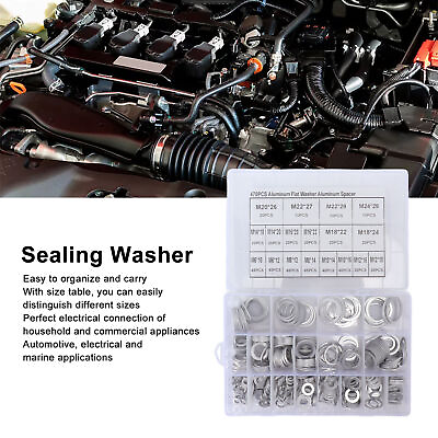 #ad 470Pcs Sealing Washer Aluminum Alloy Flat Washer For Automobiles Faucets YSE $21.58