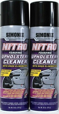 #ad #ad 2 Cans Simoniz 18 Oz Nitro Foaming Upholstery Cleaner With Odor Eliminator $26.99