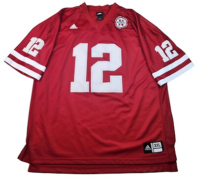 #ad Nebraska Cornhuskers Football Adidas Red #12 Jersey Size 2XL $60.00