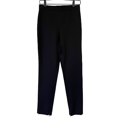 #ad St. John High Waisted Trouser Career Dress Pants Side Zip Ankle Zip Black Size 4 $34.30