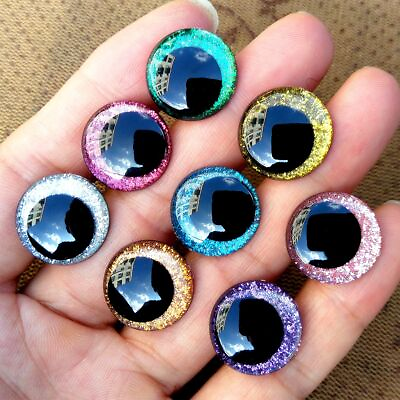 #ad #ad Eccentric Pupil Glitter Flat Safety Eyes For Crochet Toys Amigurumi Crafts 20pcs $12.89