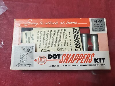 #ad #ad Vintage 1949 Dritz Dot Snappers Kit DIY Clothing Snap Replacement Parts Dresses $14.97