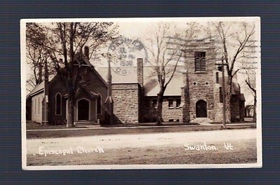 #ad 1930 RPPC EPISCOPAL CHURCH SWANTON VERMONT Real Photo Postcard Vintage USA $19.50