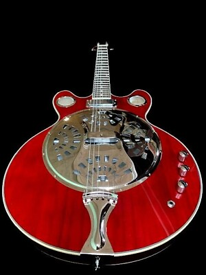 NEW CUSTOM ACOUSTIC ELECTRIC BLUES RESONATOR GUITAR CANDY RED LACQUER W GIG BAG #ad $232.75