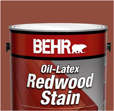 #ad #ad 1 Gallon Oil Latex Exterior Wood Stain Redwood Solid Color Mildew Resistant $18.25