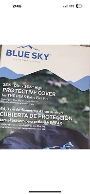 #ad Blue Sky 25.5” The Peak Patio Fire Pit Cover Weather Protection Outdoor Black $25.98