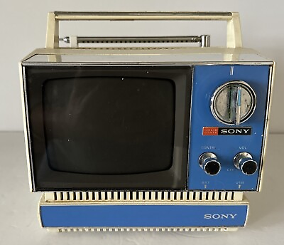 Sony 510U 6.5” Black White Portable TV VHF UHF Vintage 1972 Clean Parts Repair #ad $49.95