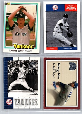 #ad 4 Card Lot of Tommy John No Dupes Yankees Dodgers #2 $1.50