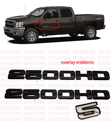 #ad #ad Matte Black 2500 HD Nameplates Emblems Badges for Chevrolet Silverado Sierra $28.89