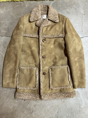 #ad 1970s Vintage Sherpa Winter Coat Fingerhut Fashions 36 70s Small $59.99