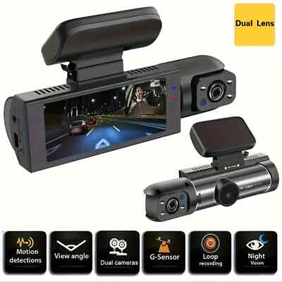 #ad 1080P Dual Camera Dash Cam For Cars Front And Inside car Camera With IR Night AU $69.00