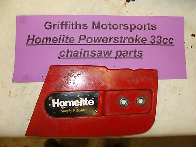 #ad Homelite gas chainsaw 33CC Powerstroke clutch bar chain right side cover panel $18.00
