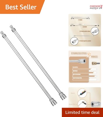 #ad Durable 17 Inch Stainless Steel Pressure Washer Extension Wands 2 Pack $26.97