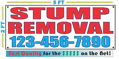 #ad STUMP REMOVAL w CUSTOM PHONE Banner Sign 2x5 $22.45