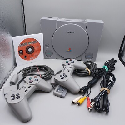 #ad Sony PlayStation 1 PS1 SCPH 9001 Console System Bundle Tested and Works VeryNice $89.99