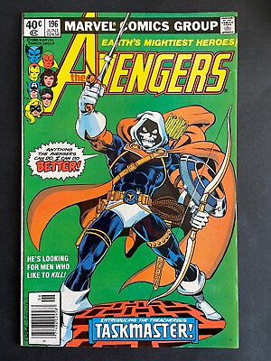#ad Avengers #196 1st App Taskmaster Marvel Comics 1980 Newsstand $38.97