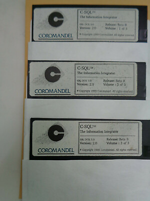#ad C SQL for DOS by Coromandel Beta Release 1989. 4 Manuals 3 floppies 5 1 4 $52.00