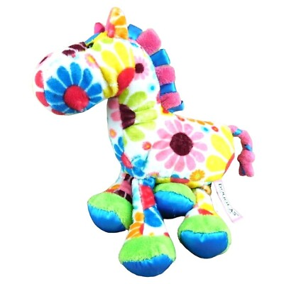 #ad Douglas Toy Company Multi Color Flower Power Horse Zebra Plush 9 Inch Floppy Leg $9.00