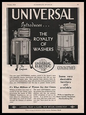 #ad #ad 1934 Universal Electric Washers The Empress amp; Duchess Models Vintage Print Ad $14.95