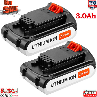 2 Pack For Black amp; Decker 20V Lithium MAX Battery 20Volt Li Ion LBXR20 LBXR2020 $28.00