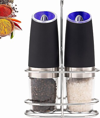 #ad Salt Pepper Grinder Gravity Electric Salt and Pepper Grinder With support 2pack $18.95