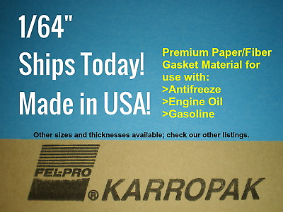 #ad 3 PACK of 1 64 6x9 Paper Fiber Gasket Material Fel Pro Engine Car Truck Gas Oil $4.99