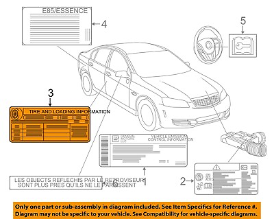 #ad #ad Chevrolet GM OEM 11 17 Caprice Labels Tire Pressure Info Label 92247608 $35.05
