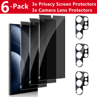 #ad Tempered Glass Privacy Screen Protector for Samsung Galaxy S24 Ultra Lens Protec $7.99