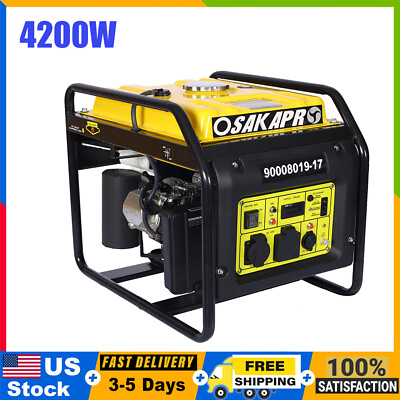 #ad #ad Gas Powered Station 4200W Open Frame Inverter Generator Camping Travel Home Use $446.99
