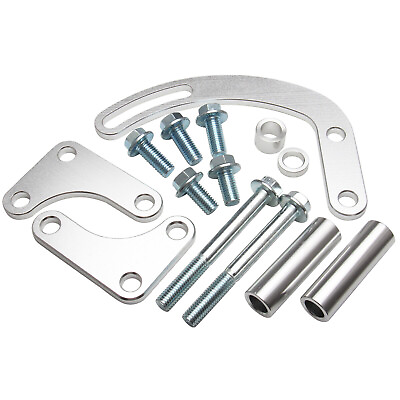 #ad NEW Aluminum Billet Power Steering Pump Bracket Kit for Chevy SBC 305 327 350 $19.86