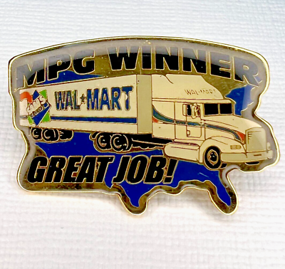 #ad Lapel Pin Walmart Sams Club Employee Enamel Semi Driver MPG Winner Great Job Pin $8.99