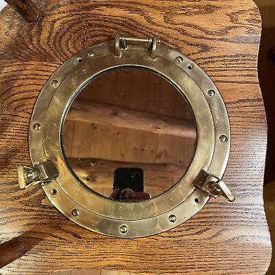 #ad Vintage Leonard silver manufacturing co. Nautical porthole Mirror 11” $64.00