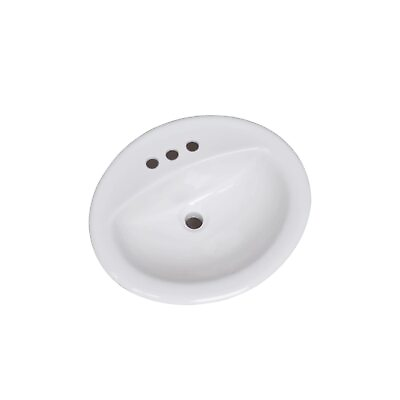 #ad #ad 573428 Oval Drop In Sink 20x17 Single Basin in White $94.53