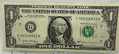 #ad Dollar Bill Fancy Serial Number Note $12.99
