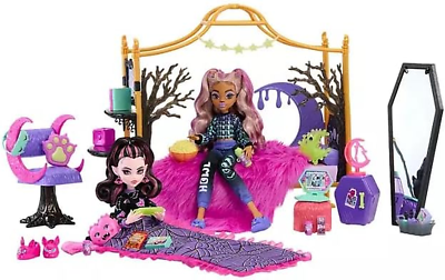 #ad Monster High Playset Creepover Bedroom Draculaura Clawdeen Wolf amp; Accessories $168.90