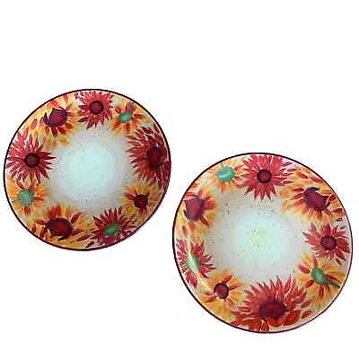 #ad Pfaltzgraff Evening Sun Hand Painted Dinner Plate 12 inch Set of 2 $28.94