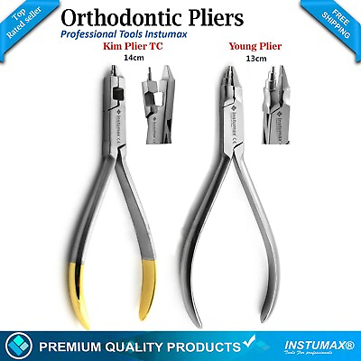 #ad 2Pcs Set Dental Young Pliers Kim TC Cutter Orthodontic Loop Forming Wire Bending $44.44