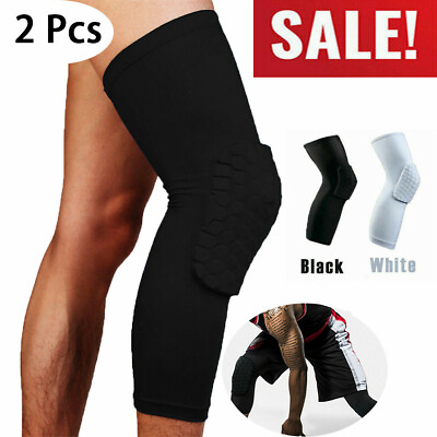 #ad 2 Pcs Basketball Sport Leg Sleeves Knee Pads Protector Gear Crashproof Antislip $14.28