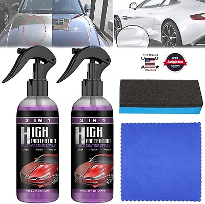 #ad 3 in 1 High Protection Quick Car Coat Ceramic Coating Spray Hydrophobic 100ML US $18.95