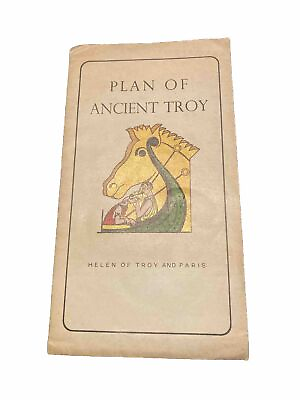 #ad #ad Plan of Ancient Troy Helen of Troy and Paris Old Map $8.00