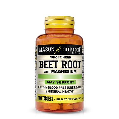 #ad Mason Natural Beet Root w Magnesium. Healthy Heart and Blood Pressure 100 Tabs $9.98
