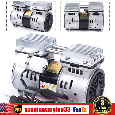 #ad Oilless Vacuum Pump Oil Free Air Compressor Piston Compressor Pump 550W 67 L min $106.40