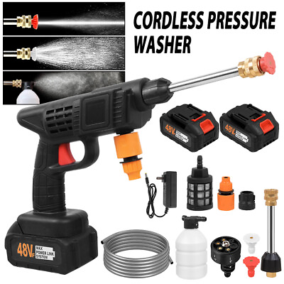 #ad 24V 48V Cordless Electric High Pressure Washer 1500W Water Spray Gun Car Cleaner $30.70