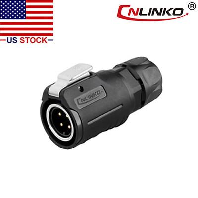 4 Pin M16 Size Power Circular Connector Male Plug Outdoor Waterproof IP67 #ad $12.78