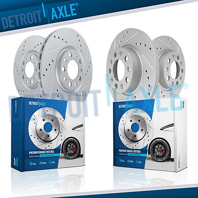 #ad Front and Rear Drilled Slotted Brake Rotors Kit for Jeep Compass Renegade 500X $159.14