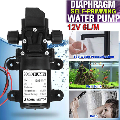 #ad Water Pump 130PSI 12V Self Priming Pump Diaphragm High Pressure RV Auto Switch $14.99