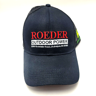 #ad Roeder Outdoor Power Lawn Garden Hat Cap Black Mesh Snapback John Deere Ia B14D $10.79