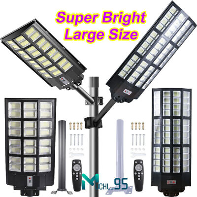 #ad Big Road Lamp Commercial Solar Street Light Motion Sensor Lamp Dusk To Dawn Yard $92.99